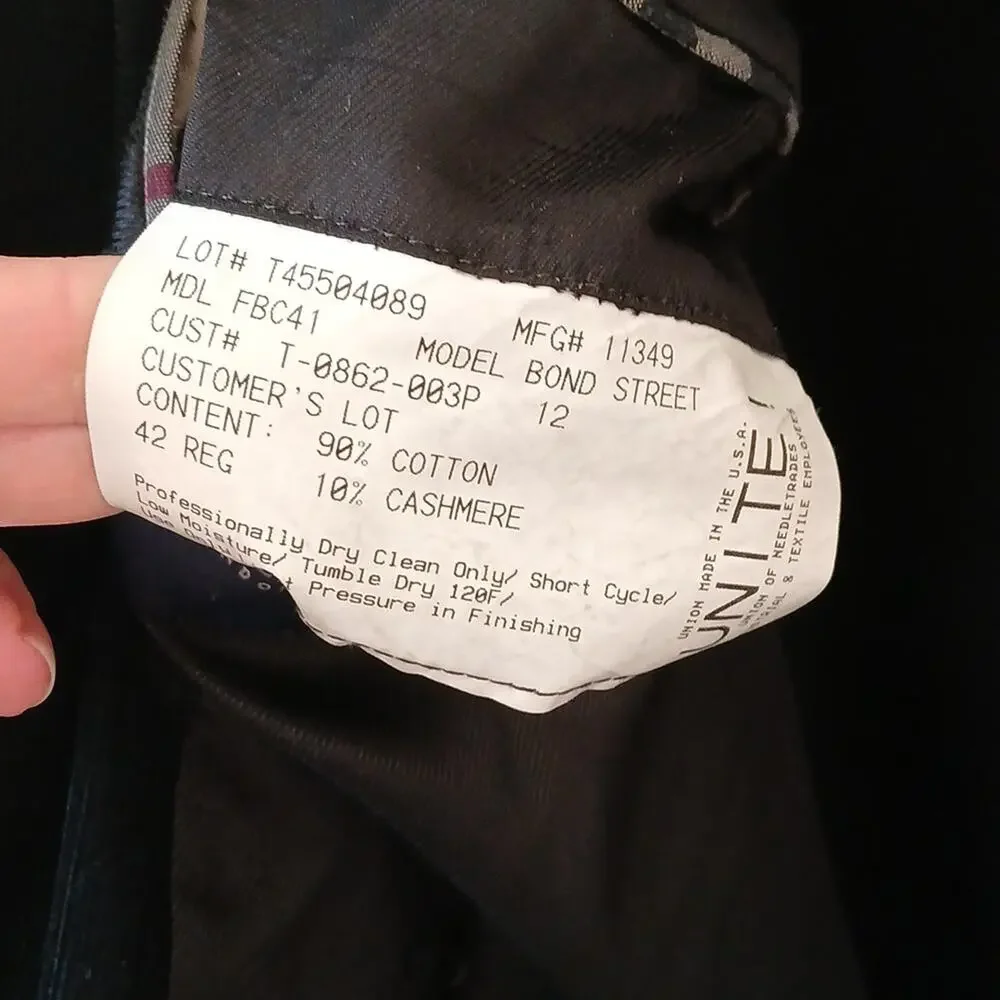Burberry London Bond Street cashmere blend soft corduroy blazer